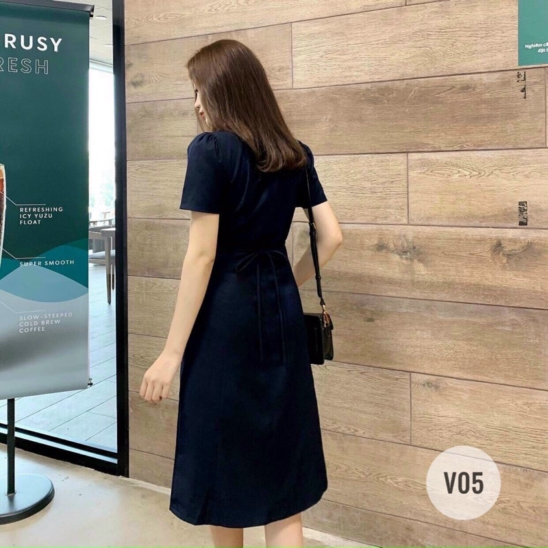 LIKEHER - ĐẦM THIẾT KẾ V05 DÁNG DÀI NÚT GỖ