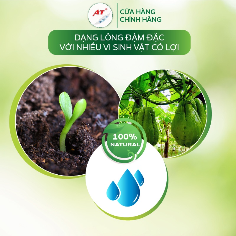 Chế phẩm sinh học AT Vaccino Can 15ml trị nấm bệnh thối rễ, thán thư, sương mai, rỉ sắt, thối quả, tăng miễn dịch