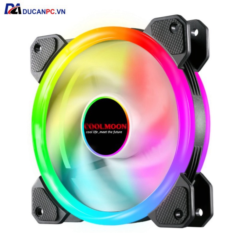 LD0 Quạt Tản Nhiệt, Fan Led RGB Coolmoon V2 - Đồng Bộ Hub Coolmoon 12 YC21