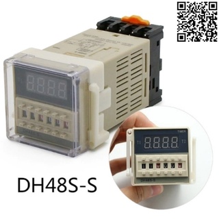 Timer điện tử DH48S-S delay timer relay 8 chân đảo thời gian từ 0.1S đến 99H điện áp 220VAC tặng kèm chân đế PF083A