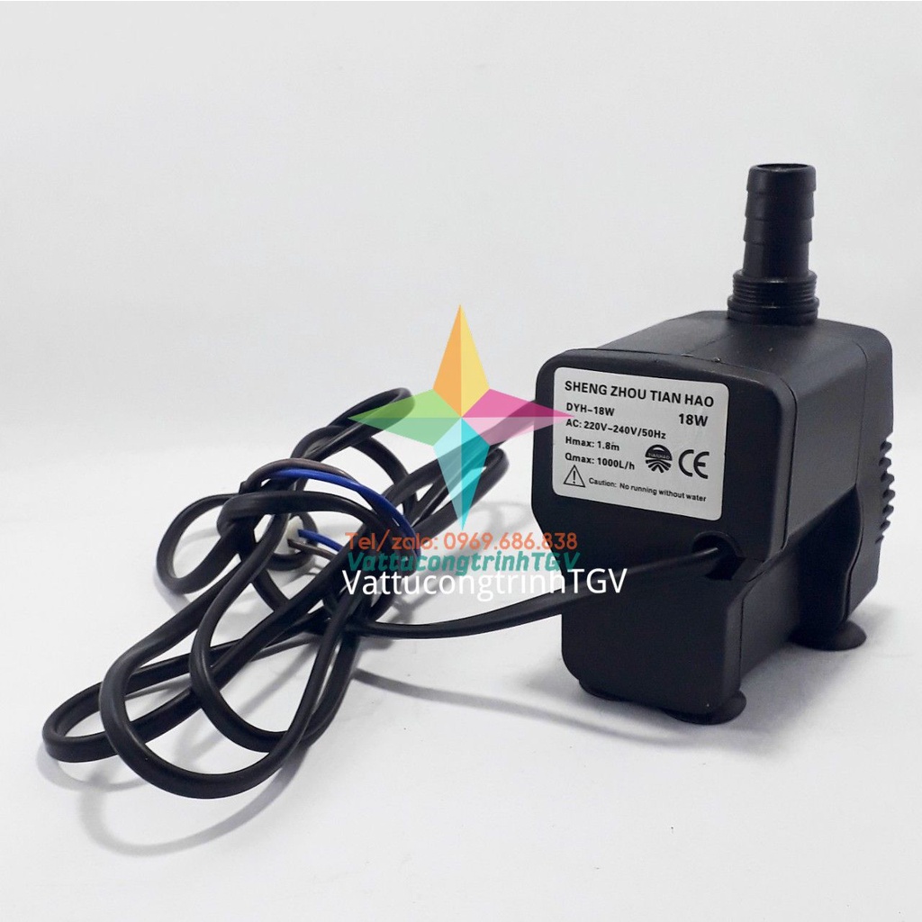 Bơm chìm mini 220V Model DYH-18W cho bể cá, quạt hơi nước