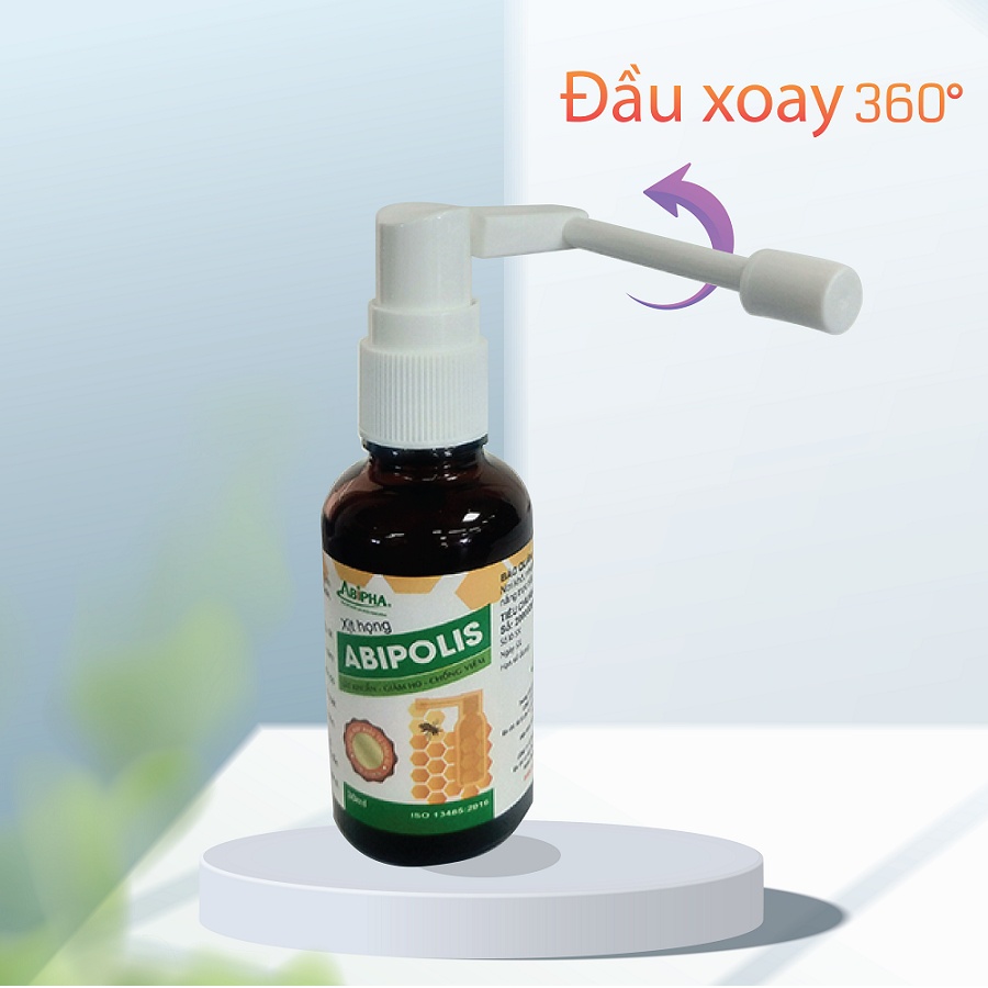 Xịt Họng Chiết Xuất Keo Ong ABIPOLIS 15ML, Kháng Khuẩn, Giảm Ho, Không Lo Viêm Họng, Nhiệt Miệng