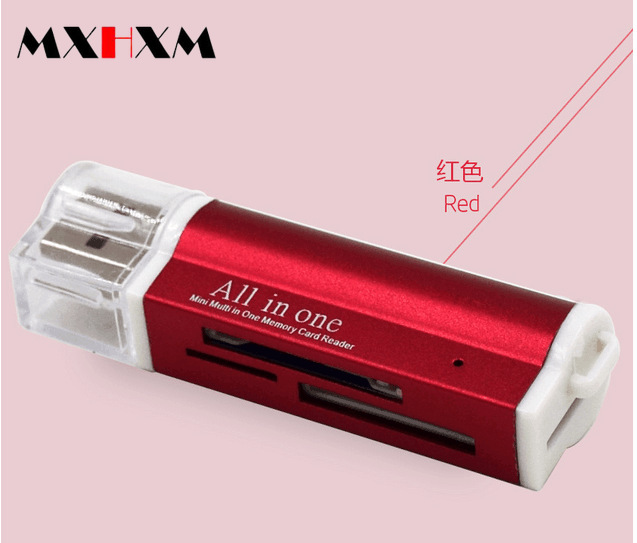 Aluminum Alloy Lighter Card Reader All-in-One Reading Card USB2.0 Four-in-One Multi-Function Card Reader