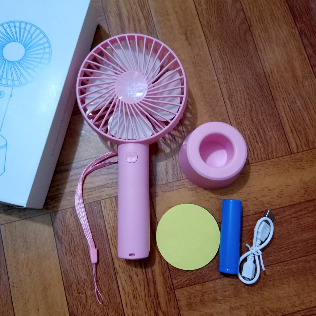 Quạt cầm tay - Quạt mini tích điện có chân để bàn tiện ích 3 mức độ gió siêu mát - dung lượng pin khủng 1500mAh #8