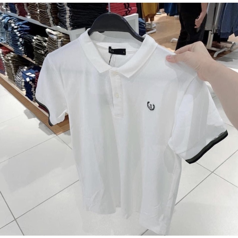 Áo POLO thêu bông lúa cộc tay cho nam