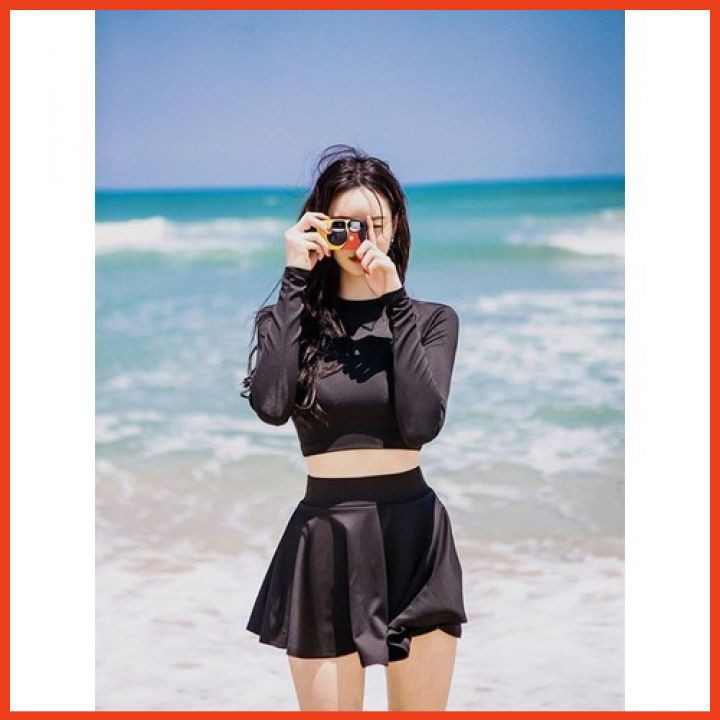 Bikini 2 Mảnh Dài Tay Che Nắng Hàn Quốc Áo Tắm Nữ Đi Biển Mùa Hè SV2M0DT