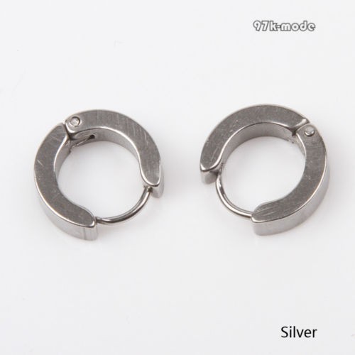 Khuyên tai inox tròn 4cm nhiều màu tùy chọn thời trang