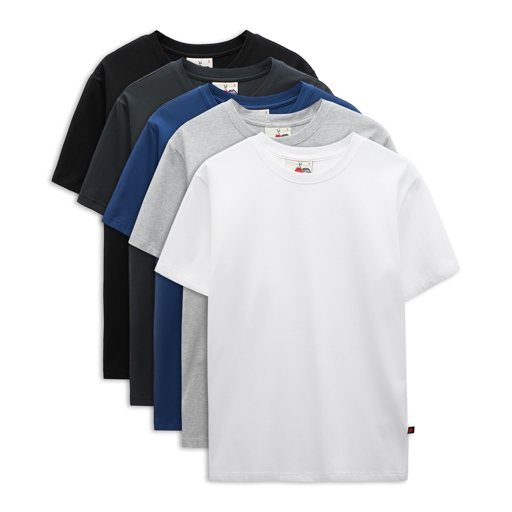 Áo Thun Nam cổ tròn Numbi vải cotton co giãn, in logo, dày dặn, form slimfit AT010835 , Somehow