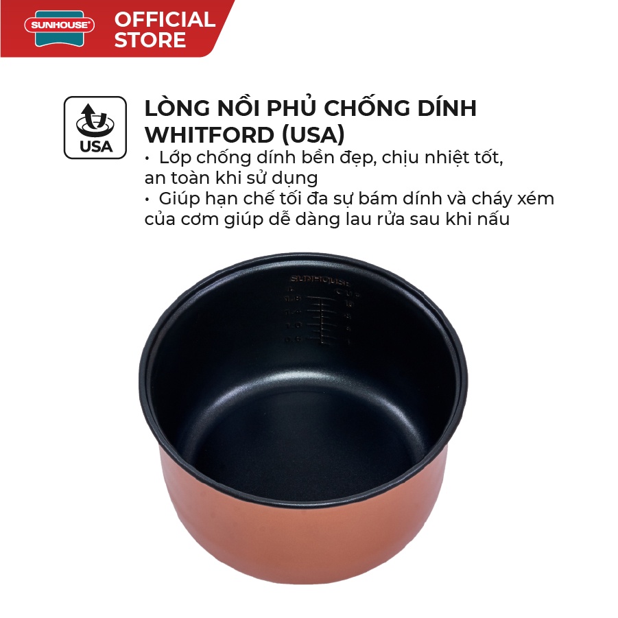 Nồi cơm điện SUNHOUSE 1.8L SHD8602