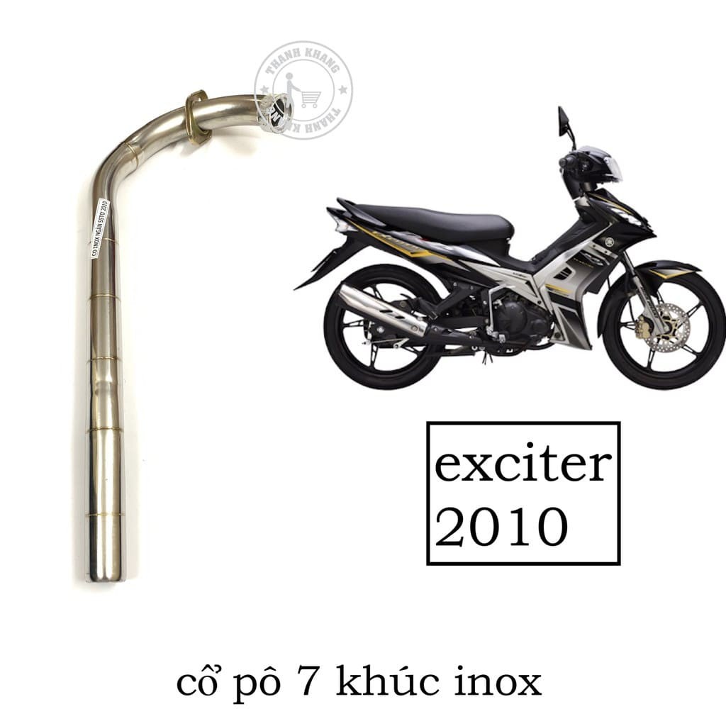 cổ pô 7 khúc wave,dream,sirius,exciter 135,exciter 150,exciter 2010,future neo,rsx inox