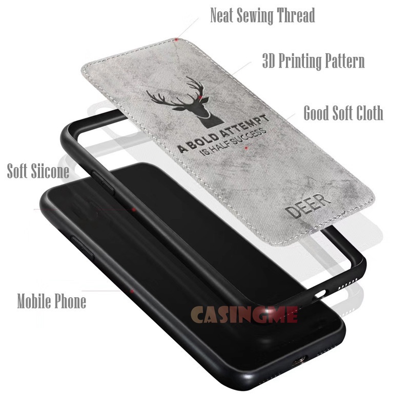 Ốp điện thoại vải in hình hươu thời trang cho Samsung Galaxy S21 S21 + S 21 Ultra Plus 5g