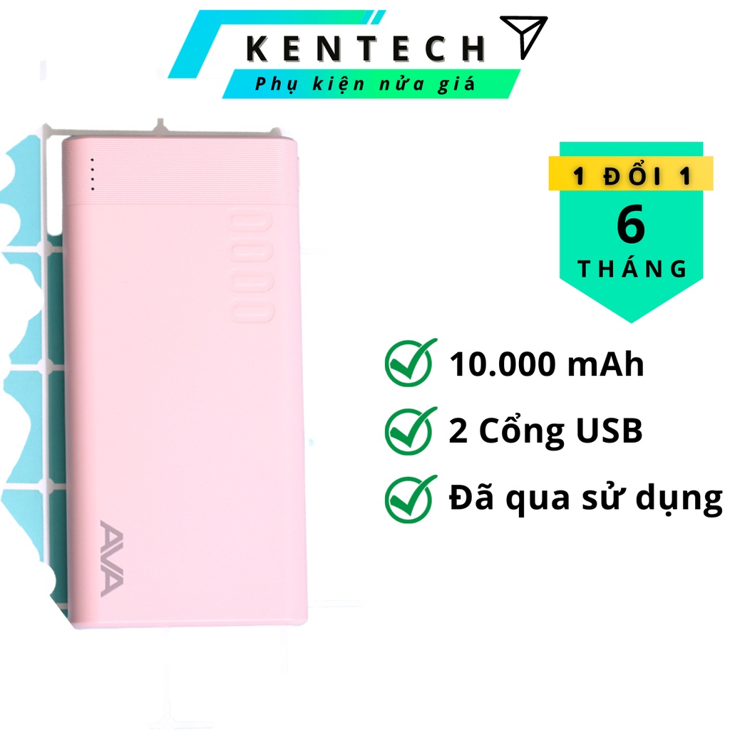 🔥CHÍNH HÃNG🔥 Pin sạc dự phòng Polymer 10.000 mAh AVA PJ JP207 💦LIKE NEW 98%