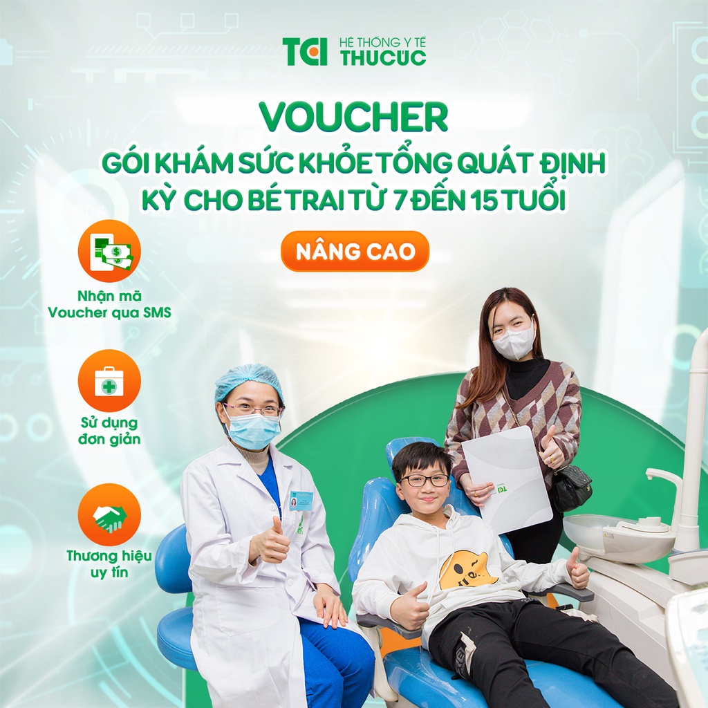Gói khám sức khỏe tổng quát định kỳ cho bé trai từ 7 đến 15 tuổi - Nâng cao tại TCI Hospital