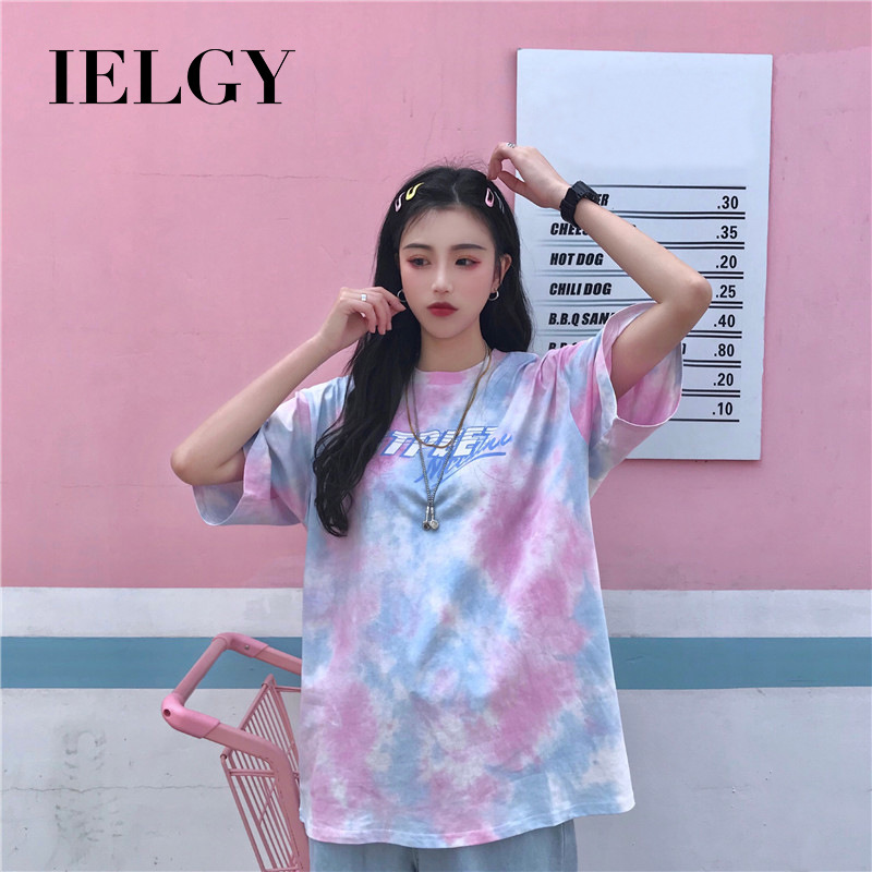 Áo thun IELGY tay ngắn dáng rộng thời trang dành cho nữ