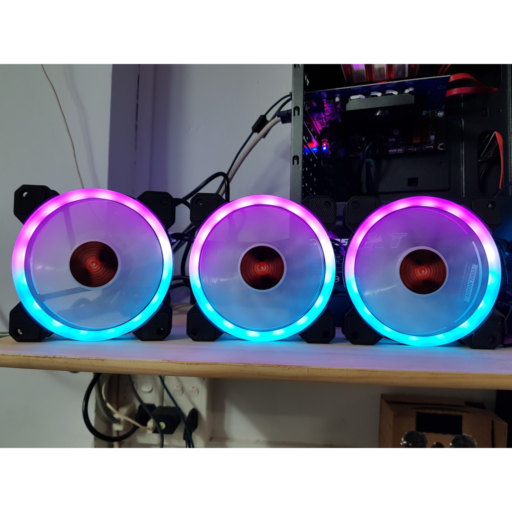 Fan led tải nhiệt coolmoon RGB và dual ring cho máy tính