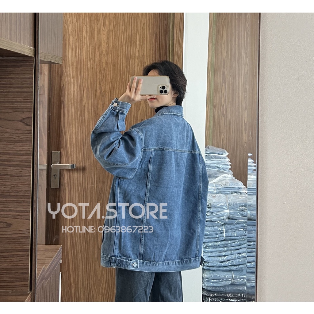 Áo khoác jeans tag da - KB42