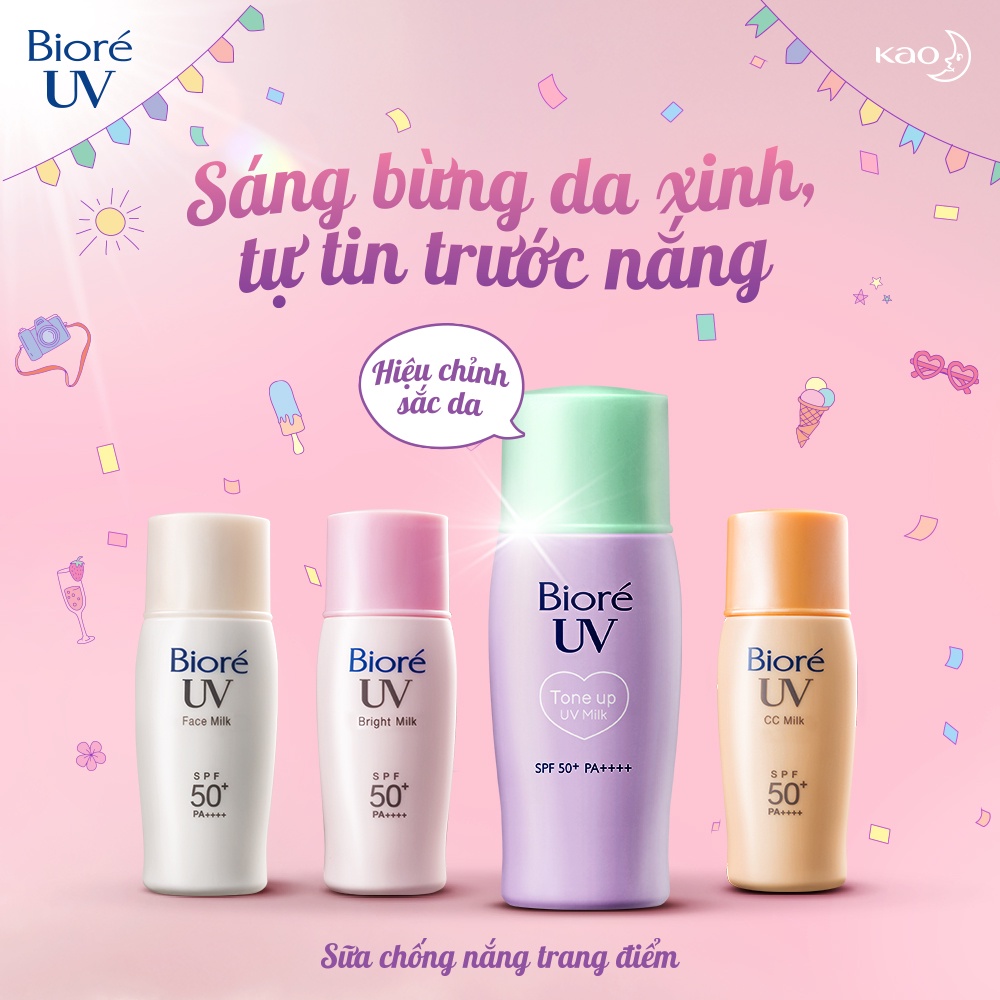 Sữa chống nắng hiệu chỉnh da Biore Tone Up UV Milk SPF50+/PA++++ 30ml