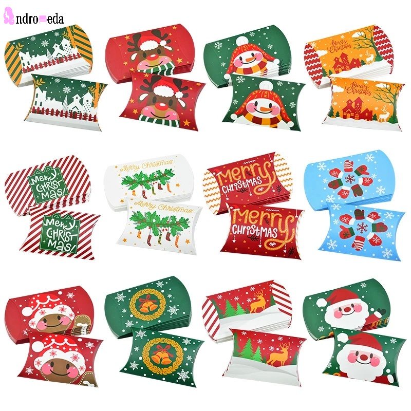Bộ 10 Túi Đựng Bánh Kẹo Hình Ông Già Noel Tuần Lộc Người Tuyết Giáng Sinh Năm Mới