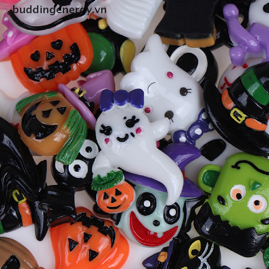 {BUDDI} Set 10 Quả Bí Ngô Ma Quỷ Bí Ngô Bằng Nhựa resin DIY series Halloween {BUDDI {buddingenergy.vn}