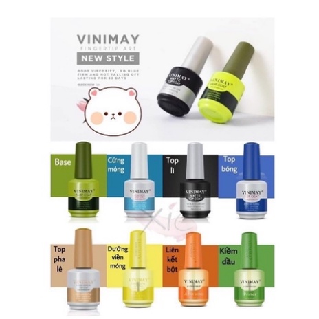 [LOẠI 1 ] Base top, phá gel, cứng móng, top loang, primer, top coat, top giọt sương, top lì Vinimay 