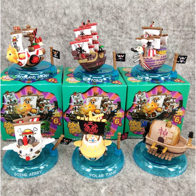 SET 6 MÔ HINH THUYỀN CHIẾN ONE PIECE 7CM