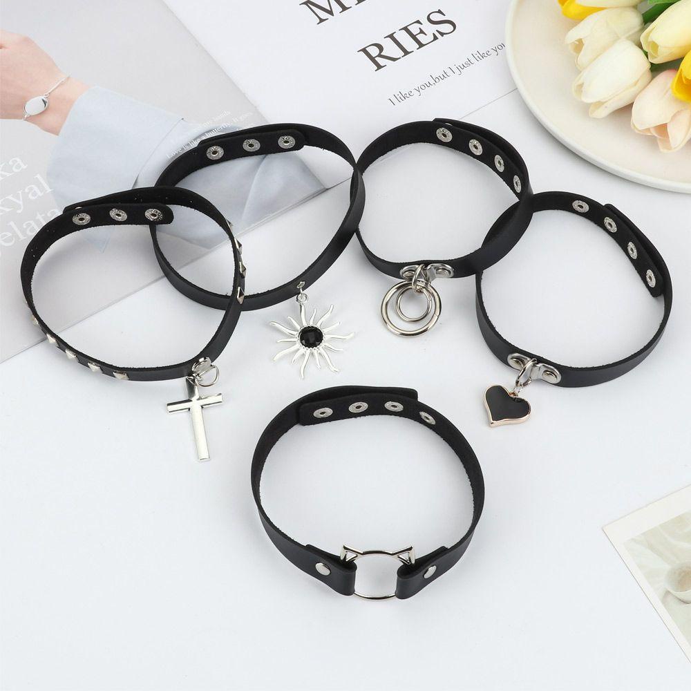 Vòng cổ Choker Da Phong Cách Harajuku Punk Cá Tính Cho Nữ