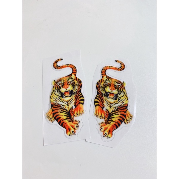 Cặp tem nổi hình con cọp Tiger 10.5x5cm trang trí xe máy, laptop, tủ lạnh....