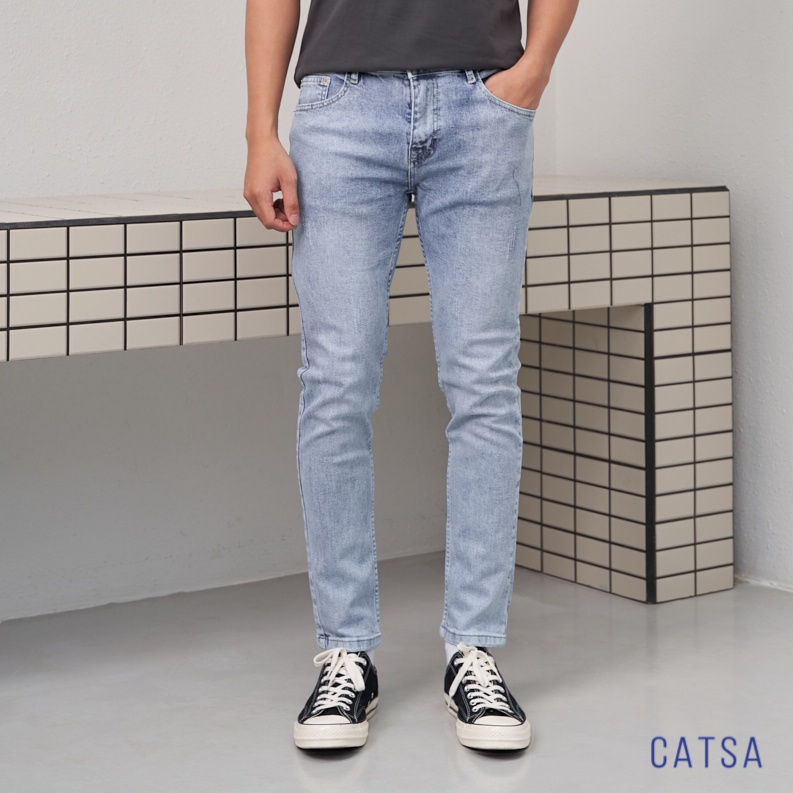Quần jeans nam chất liệu jeans thun cao cấp năng động, thoải mái CATSA QDL145