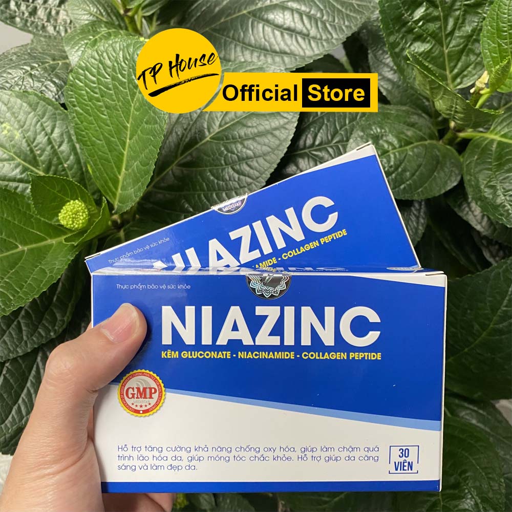 Viên Uống Bổ Sung Kẽm Cho Cơ Thể Hỗ Trợ Giúp Da Căng Sáng Giảm Lão Hóa Giúp Móng Và Tóc Chắc Khỏe NiaZinC