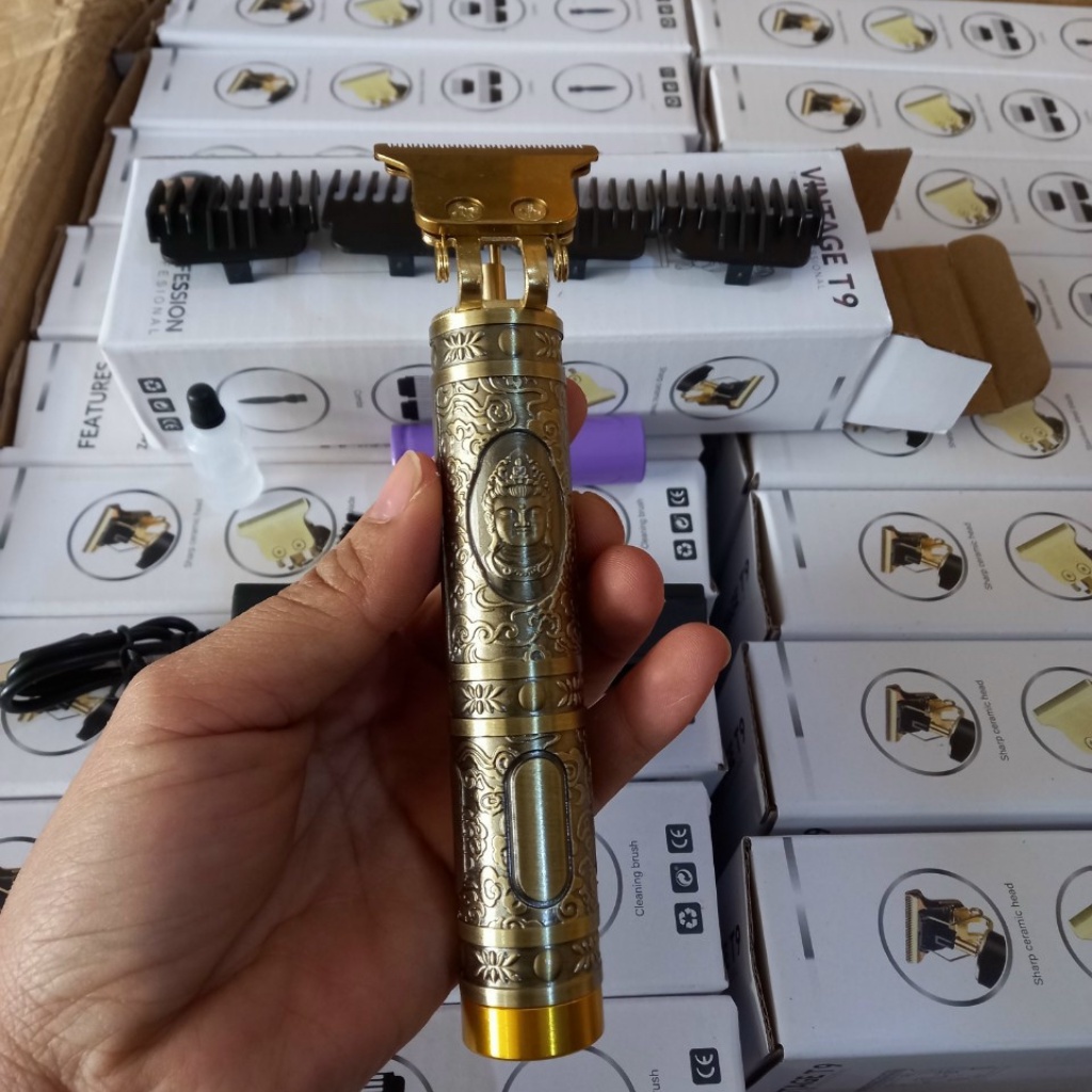 Tông Đơ Cắt Tóc chấn viền tạo kiểu chuyên nghiệp VINTAGE model T9, Chính Hãng Cao Cấp, Công Suất Mạnh Mẽ