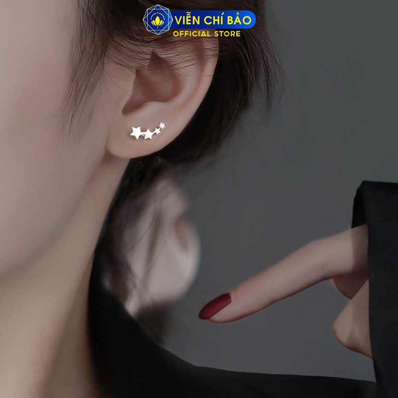 Bông tai bạc nữ Viễn Chí Bảo hình Sao băng chất liệu bạc 925 thời trang phụ kiện trang sức nữ B400176