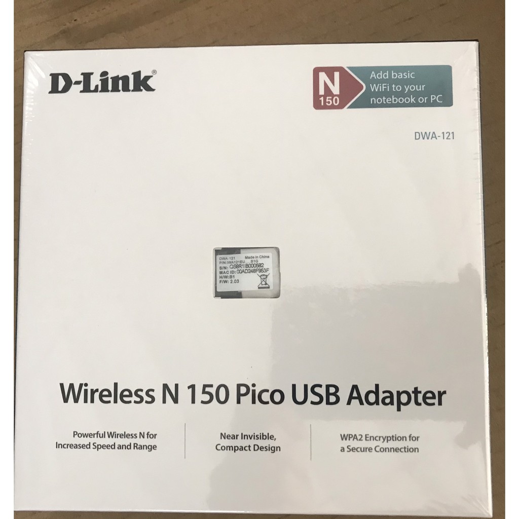 N 150Mbps USB Bộ thu WiFi Siêu nhỏ gọn- D-Link DWA-121 - Hàng Chính Hãng