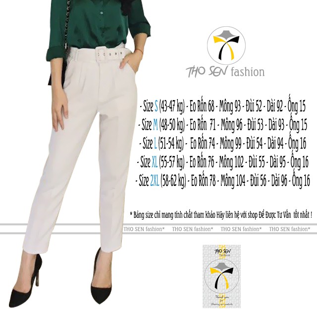 Quần Baggy Kèm Đai Công Sở Cao Cấp Chất Siêu Đẹp Mặc Sang Trọng Thanh Lịch