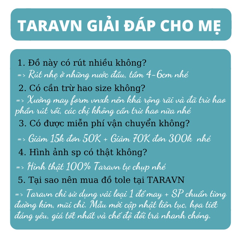 Bộ tole lanh đùi Taravn 4-26kg, chất tole 2 da loại 1 mịn mát, đường may kỹ cho bé gái mặc nhà siêu mát