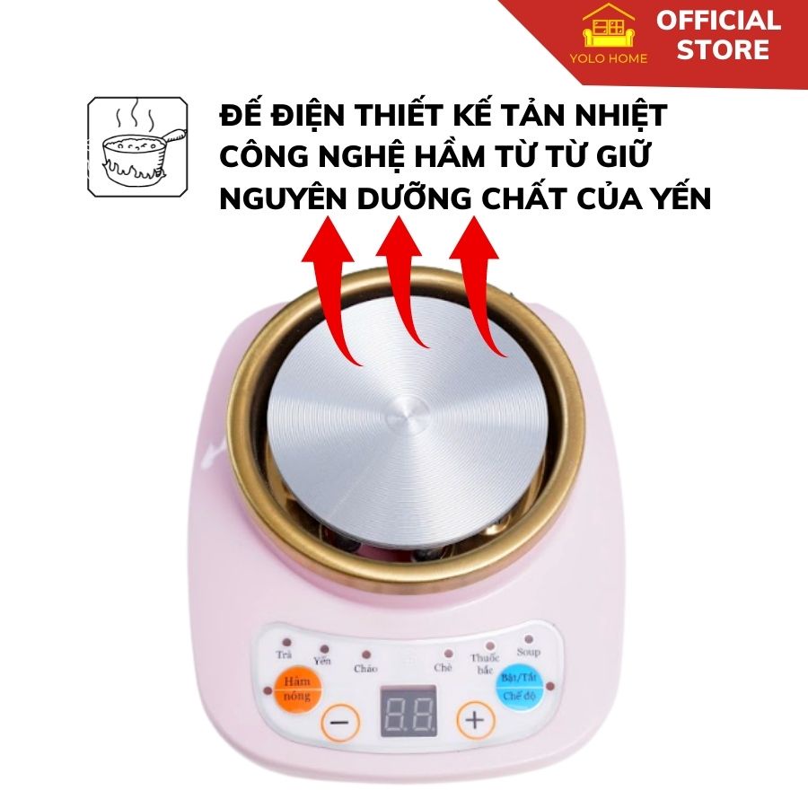 [Mã BMBAU50 giảm 10% đơn 99k] Đế Điện Hầm Đa Năng, Chưng Yến Tiếng Việt Tiện Lợi YOLOHOME