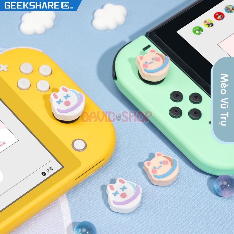 Núm bọc analog Mèo Vũ Trụ hãng Geekshare cho Joy-Con - Nintendo Switch / Lite / OLED