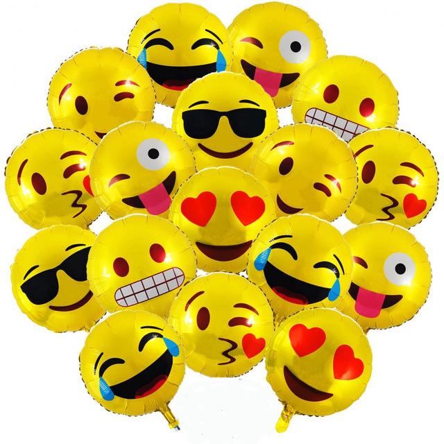 1 Bong Bóng Lá Nhôm 18 Inch Hình Biểu Tượng Cảm Xúc