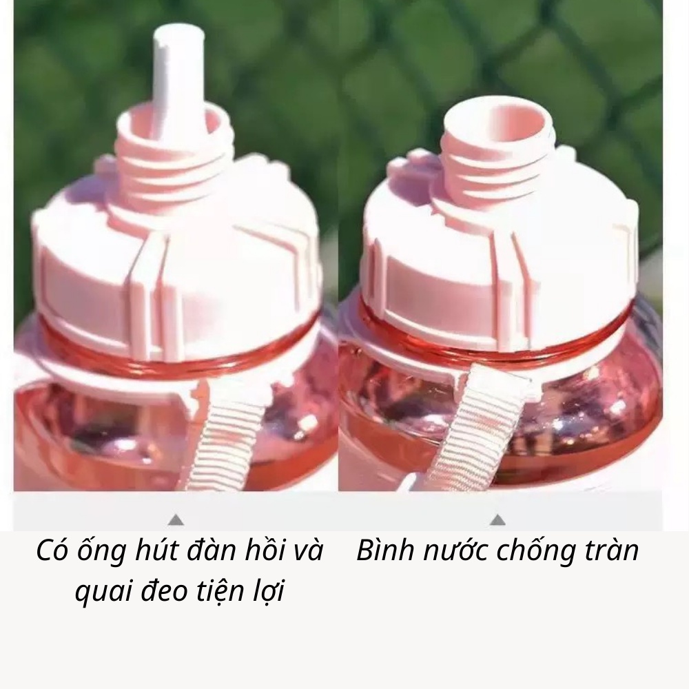 Bình Nước Sport Cup Thể Thao DUTANO, Du Lịch Dễ Thương Có Ống Hút, Nhiều Dung Tích