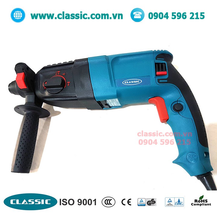 Máy khoan bê tông 3 chế độ Classic 800w khoan sắt, gỗ, tường, bê tông, đục