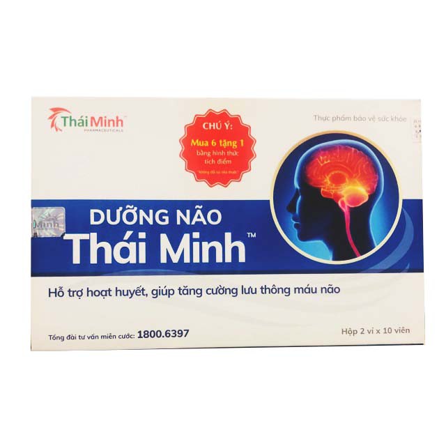 [6 TẶNG 1] DƯỠNG NÃO THÁI MINH [Hộp 20 viên] - Giúp Tăng Cường Lưu Thông Máu Não [hoạt huyết nhất nhất / ginkgo q10]