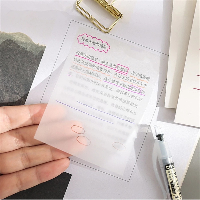 Bộ 50 Tờ Giấy Ghi Chú Trong Suốt Chống Thấm Nước Tiện Dụng Cho Học Sinh/ Văn Phòng