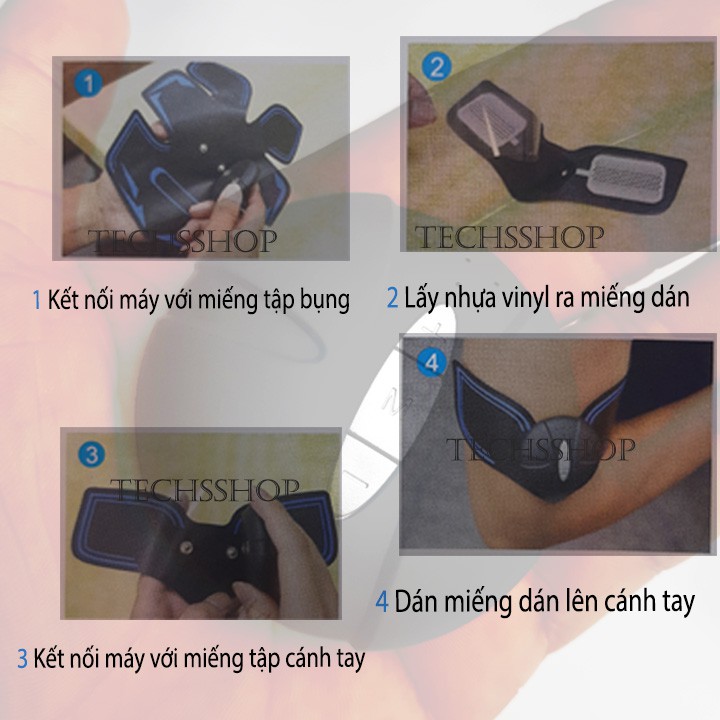 Máy Massage Bụng Tập Thể Hình Ems 6 Múi Sử Dụng Pin Sạc