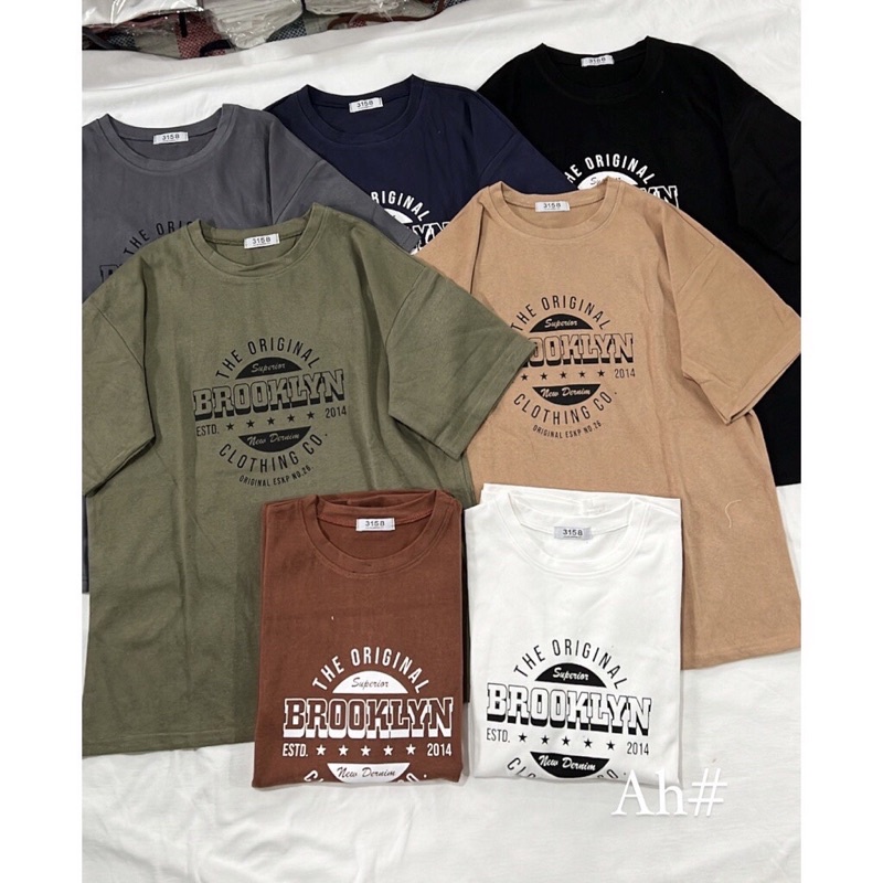 Áo phông tay lỡ BROOKLYN chất cotton khô 3158 / dài 71 rộng 55