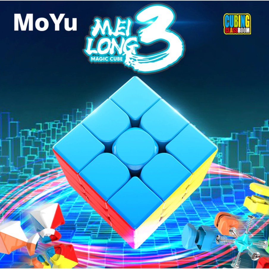 Rubik 3x3 Moyu Meilong 3 Stickerless MFJS Rubic 3 tầng ma thuật