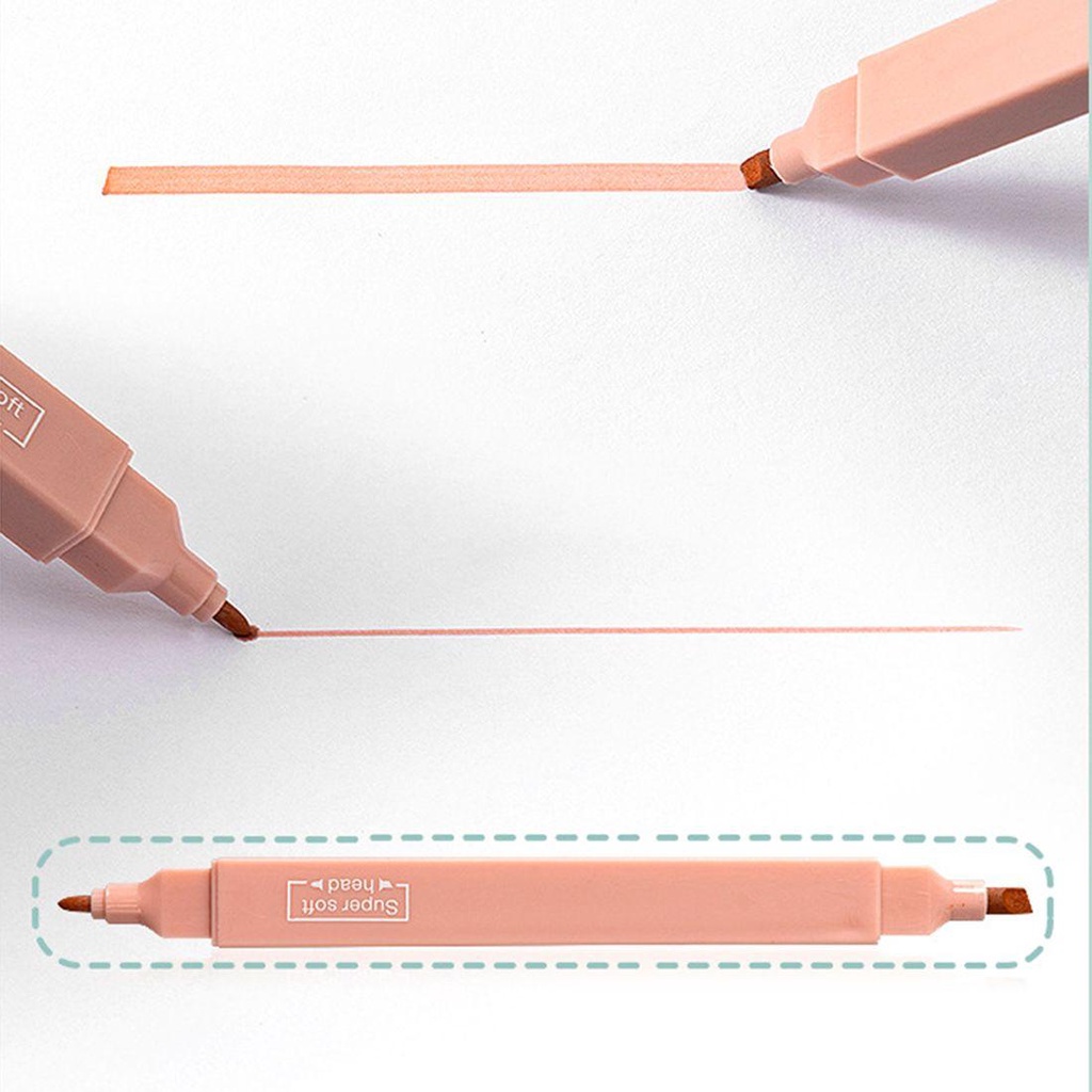 Bộ Bút Đánh Dấu Màu Phấn Mềm Mại Hai Đầu Nhanh Khô Tiện Dụng Cho Học Sinh DIY