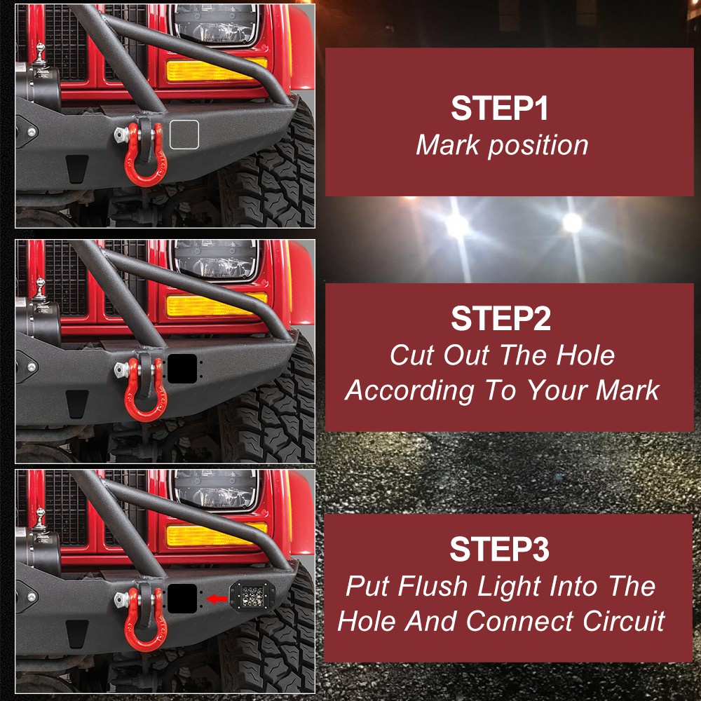 UNI-SHINE Đèn LED công suất 9D 3 inch 80W Đèn pha công suất cao Đèn pha DRL cho xe tải 4x4 ATV UTV Xe đầu kéo Xe máy 12V 24V