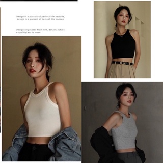 Áo ba lỗ tank top nữ croptop thun dày basic trơn vải đàn hồi tốt không nhão