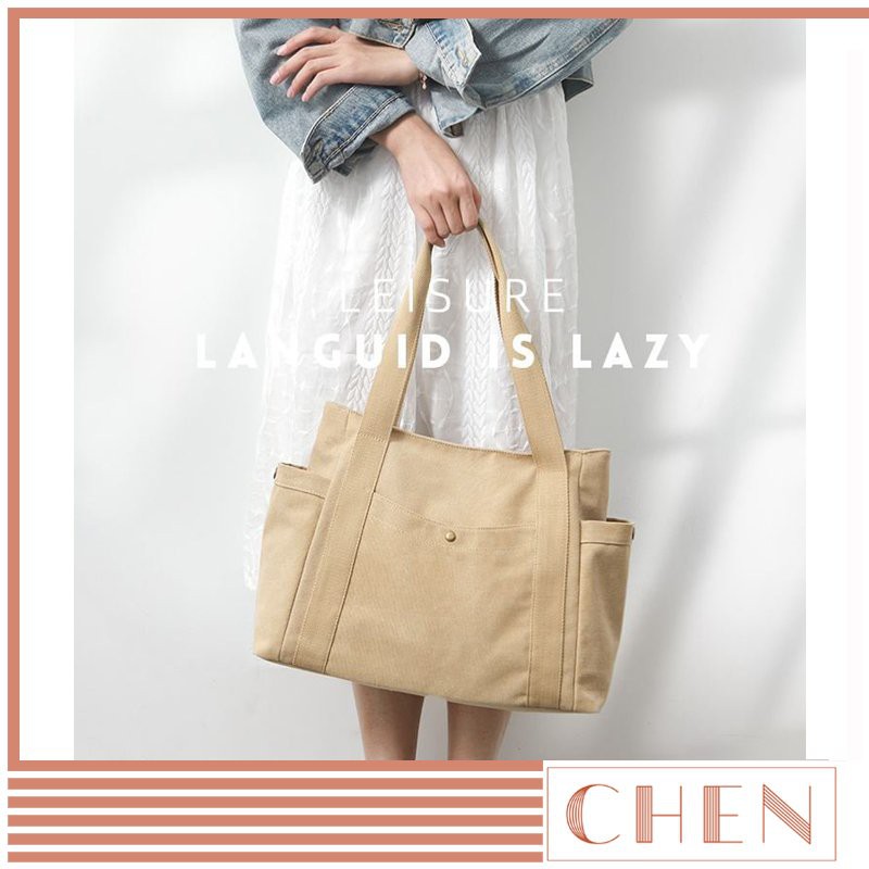 Túi vải canvas cao cấp đi làm đi chơi CHEN-ZHIXIU Store Thượng Hải phong cách vintage TX71