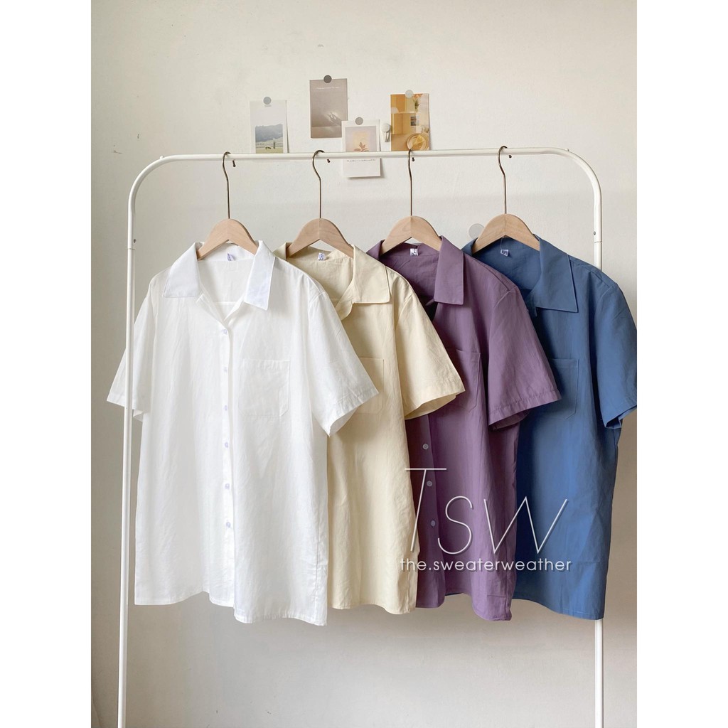 [Mã WASKT304 giảm 15% tối đa 30K đơn 99K] Áo sơ mi pijama chất thô tay lỡ 4 màu (Ảnh thật) | BigBuy360 - bigbuy360.vn