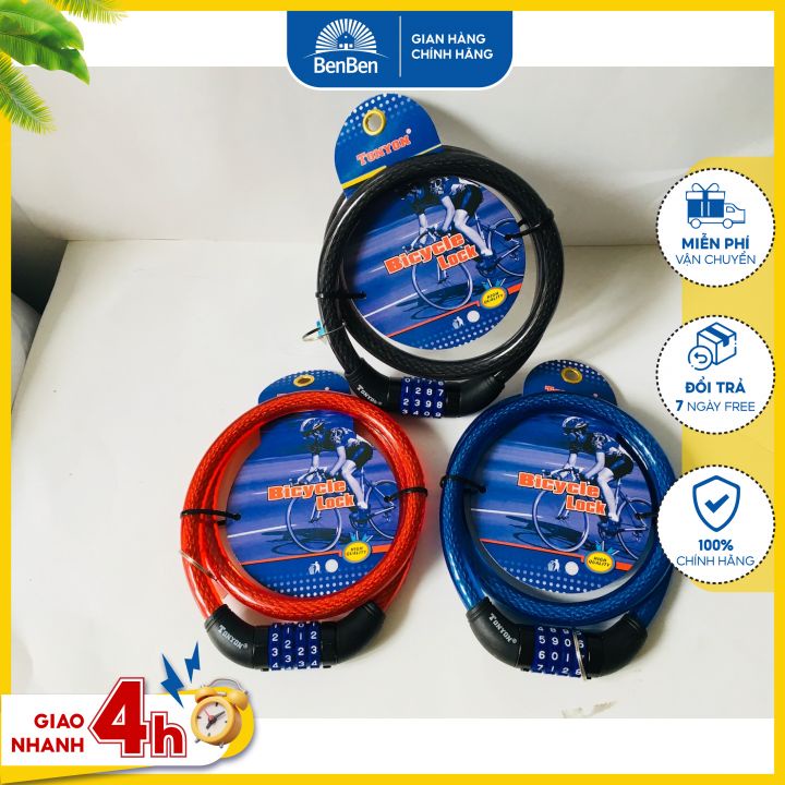 Dây cáp bọc nhựa loại dài 95cm, dùng để khóa xe máy, khóa cổng, khóa đạp - Ben Ben